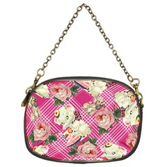 Retro Pets Plaid Pink Chain Purse (one Side) by snowwhitegirl