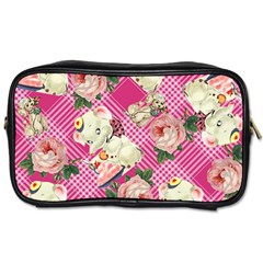 Retro Pets Plaid Pink Toiletries Bag (two Sides) by snowwhitegirl