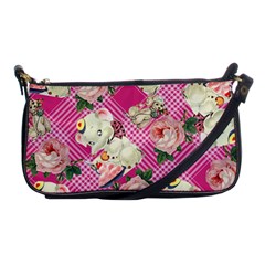 Retro Pets Plaid Pink Shoulder Clutch Bag by snowwhitegirl