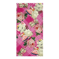 Retro Pets Plaid Pink Shower Curtain 36  X 72  (stall) 