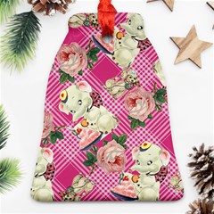 Retro Pets Plaid Pink Ornament (bell) by snowwhitegirl