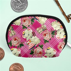 Retro Pets Plaid Pink Accessory Pouch (medium) by snowwhitegirl