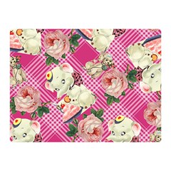 Retro Pets Plaid Pink Double Sided Flano Blanket (mini) 