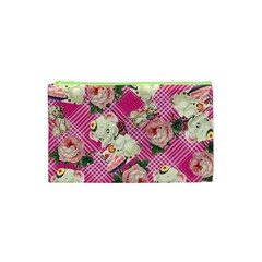 Retro Pets Plaid Pink Cosmetic Bag (xs) by snowwhitegirl