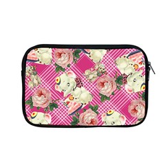 Retro Pets Plaid Pink Apple Macbook Pro 13  Zipper Case by snowwhitegirl