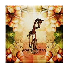 Cute Giraffe Mum With Funny Giraffe Baby Tile Coasters by FantasyWorld7