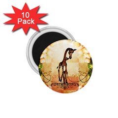 Cute Giraffe Mum With Funny Giraffe Baby 1.75  Magnets (10 pack) 