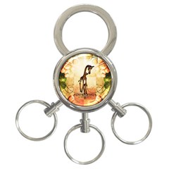 Cute Giraffe Mum With Funny Giraffe Baby 3-ring Key Chains by FantasyWorld7