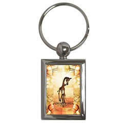 Cute Giraffe Mum With Funny Giraffe Baby Key Chains (rectangle)  by FantasyWorld7