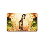 Cute Giraffe Mum With Funny Giraffe Baby Magnet (Name Card) Front