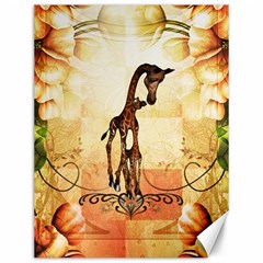 Cute Giraffe Mum With Funny Giraffe Baby Canvas 12  x 16 