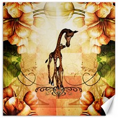 Cute Giraffe Mum With Funny Giraffe Baby Canvas 20  x 20 