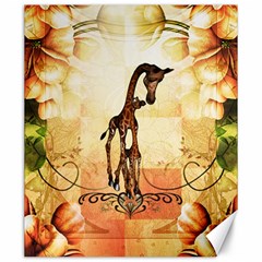 Cute Giraffe Mum With Funny Giraffe Baby Canvas 20  x 24 