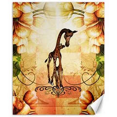 Cute Giraffe Mum With Funny Giraffe Baby Canvas 11  x 14 