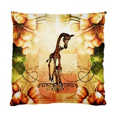 Cute Giraffe Mum With Funny Giraffe Baby Standard Cushion Case (One Side)