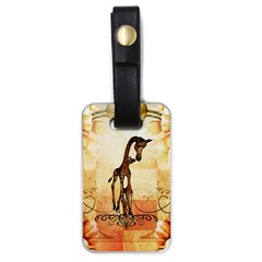 Cute Giraffe Mum With Funny Giraffe Baby Luggage Tags (one Side)  by FantasyWorld7