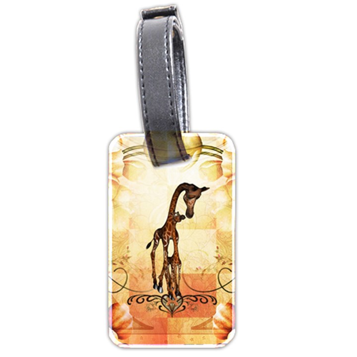 Cute Giraffe Mum With Funny Giraffe Baby Luggage Tags (Two Sides)