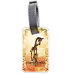 Cute Giraffe Mum With Funny Giraffe Baby Luggage Tags (Two Sides) Back