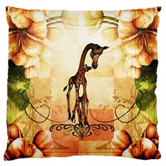 Cute Giraffe Mum With Funny Giraffe Baby Standard Flano Cushion Case (two Sides) by FantasyWorld7