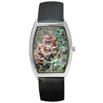 Abstract of Mushroom Barrel Style Metal Watch Front