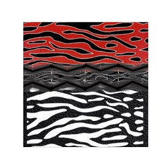 Black And Red Zebra Stripes  Pattern By Flipstylez Designs Small Satin Scarf (square)