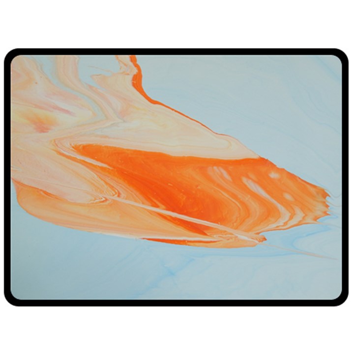 ORANGE AND BLUE Double Sided Fleece Blanket (Large) 