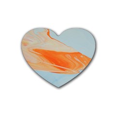 Orange And Blue Heart Coaster (4 Pack)  by WILLBIRDWELL