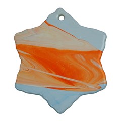 Orange And Blue Snowflake Ornament (two Sides)