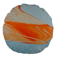 Orange And Blue Large 18  Premium Round Cushions by WILLBIRDWELL