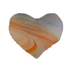 Orange And Blue 2 Standard 16  Premium Heart Shape Cushions by WILLBIRDWELL