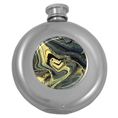 Yellow Nebula Round Hip Flask (5 Oz) by WILLBIRDWELL