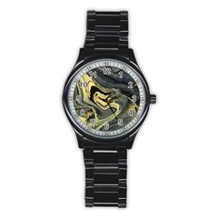 Yellow Nebula Stainless Steel Round Watch by WILLBIRDWELL