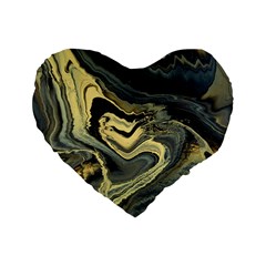 Yellow Nebula Standard 16  Premium Flano Heart Shape Cushions by WILLBIRDWELL