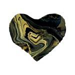 Yellow Nebula Standard 16  Premium Flano Heart Shape Cushions Back