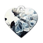 Flower 2 Dog Tag Heart (One Side) Front