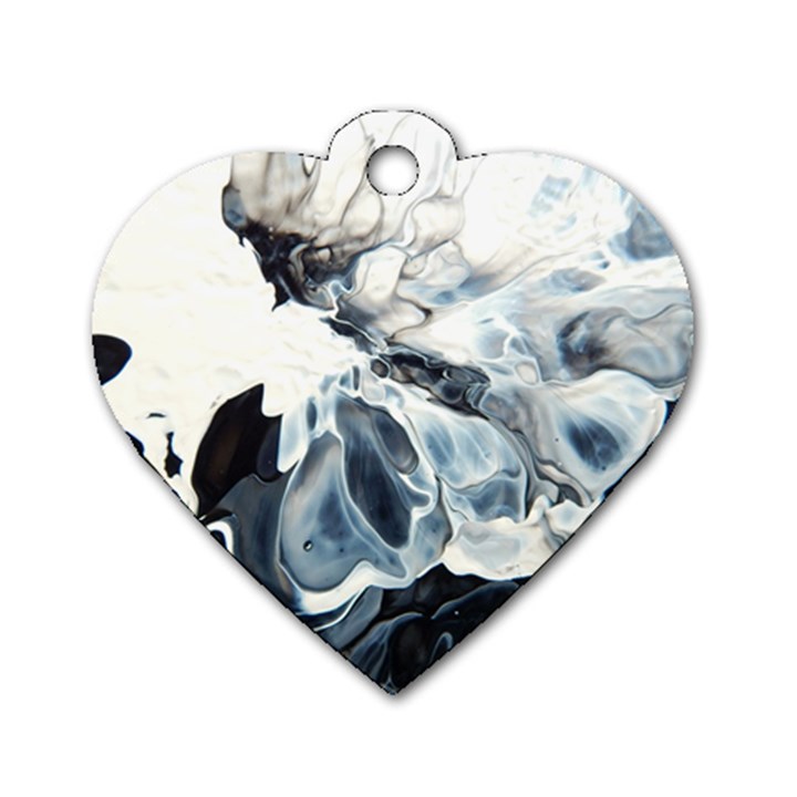 Flower 2 Dog Tag Heart (One Side)