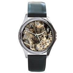 Orchid Round Metal Watch by WILLBIRDWELL