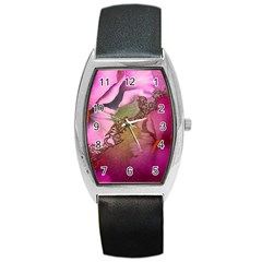 Flowers In Soft Violet Colors Barrel Style Metal Watch by FantasyWorld7