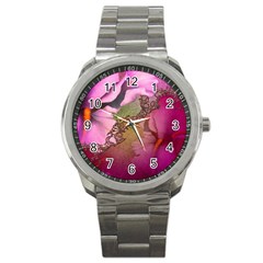 Flowers In Soft Violet Colors Sport Metal Watch by FantasyWorld7