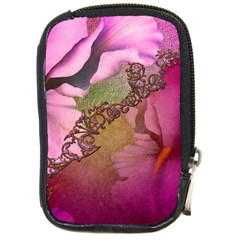 Flowers In Soft Violet Colors Compact Camera Leather Case by FantasyWorld7