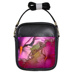 Flowers In Soft Violet Colors Girls Sling Bag by FantasyWorld7