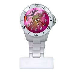 Flowers In Soft Violet Colors Plastic Nurses Watch by FantasyWorld7