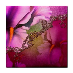 Flowers In Soft Violet Colors Tile Coasters by FantasyWorld7