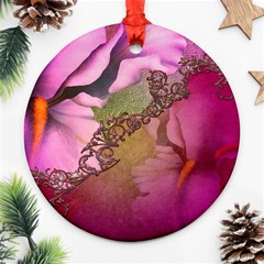 Flowers In Soft Violet Colors Ornament (round) by FantasyWorld7