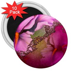 Flowers In Soft Violet Colors 3  Magnets (10 Pack)  by FantasyWorld7