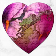 Flowers In Soft Violet Colors Jigsaw Puzzle (heart) by FantasyWorld7