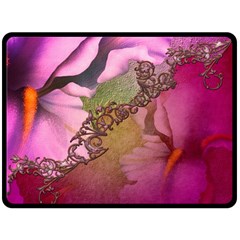 Flowers In Soft Violet Colors Fleece Blanket (large)  by FantasyWorld7