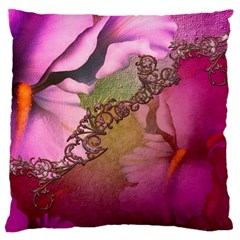 Flowers In Soft Violet Colors Large Cushion Case (one Side) by FantasyWorld7