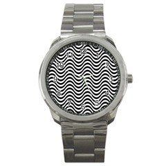 Wave Pattern Wavy Water Seamless Sport Metal Watch by Nexatart