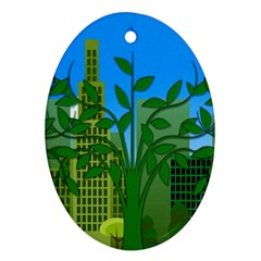 Environmental Protection Oval Ornament (two Sides)